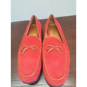 Lands End Red Suede Womens Loafers Size 9.5B